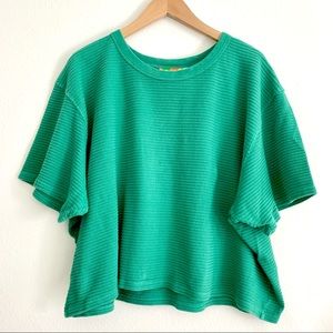 Big Bud Press Cropped Honeycomb Tee in Green